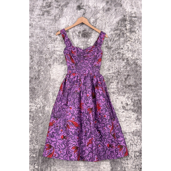 New Vixen Micheline Pitt Dress XS Womens Sea Creature Print Fit Flare - Picture 1 of 8